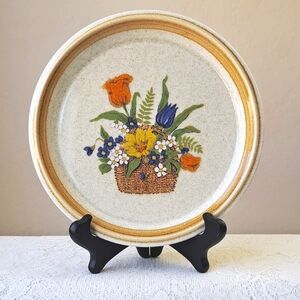 Vintage Mikasa Garden Bouquet 7.78" Salad Plate Floral Basket With Ferns Mcm